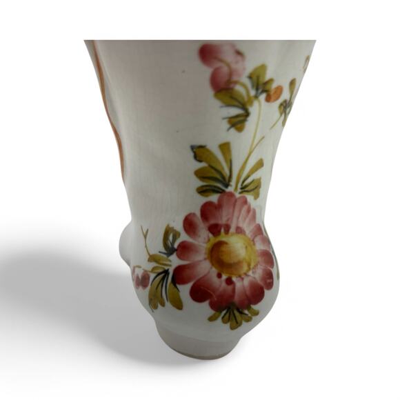 Vintage Bassano Italy Hand-Painted Ceramic Boot Vase – Floral Faience Pottery - Picture 11 of 16